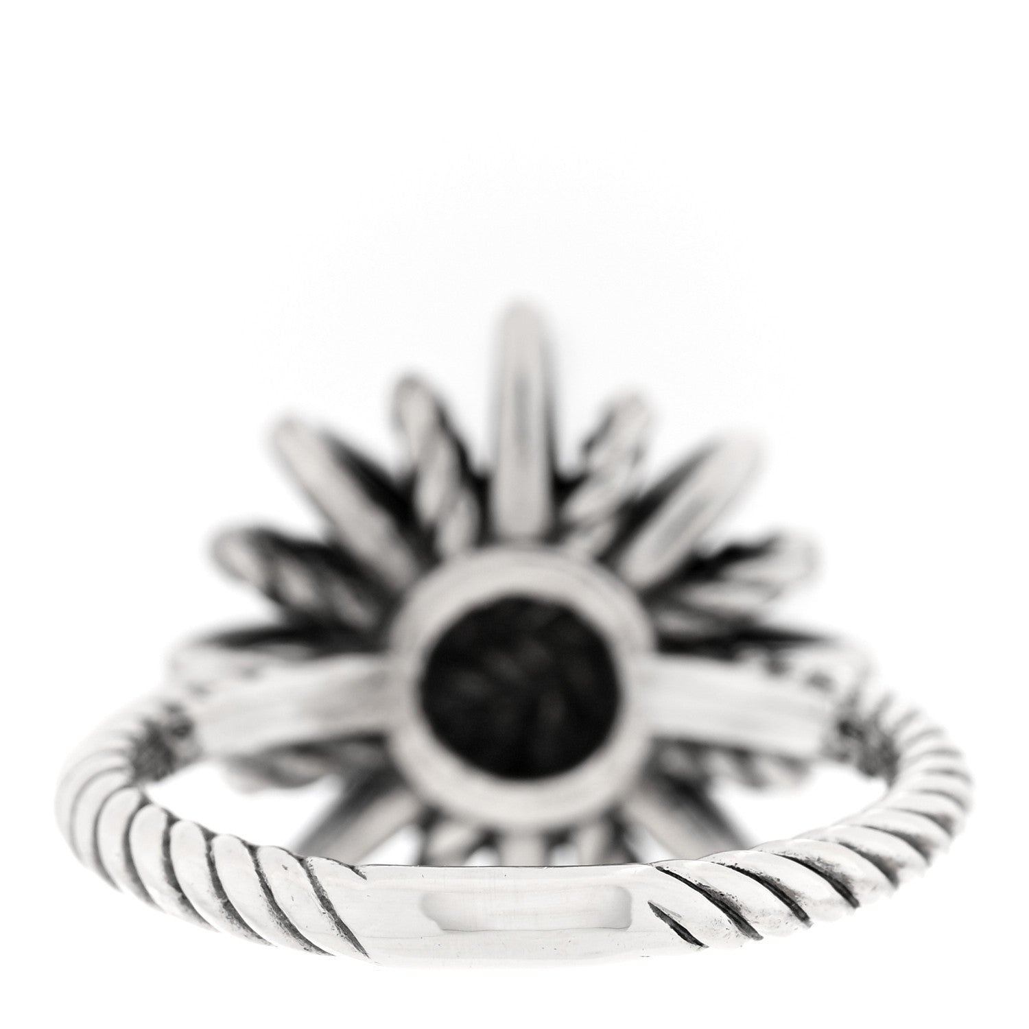 David Yurman Sterling Silver Diamond 16mm Starburst Ring 50 5.5 3 of 4