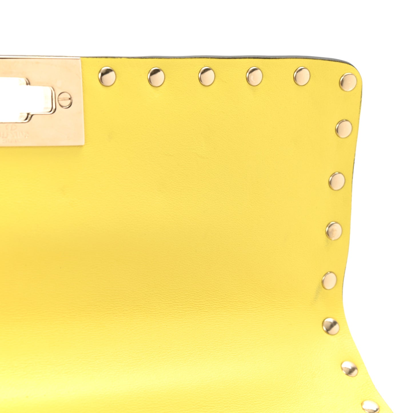 Nappa Medium Rockstud Spike Shoulder Bag Yellow