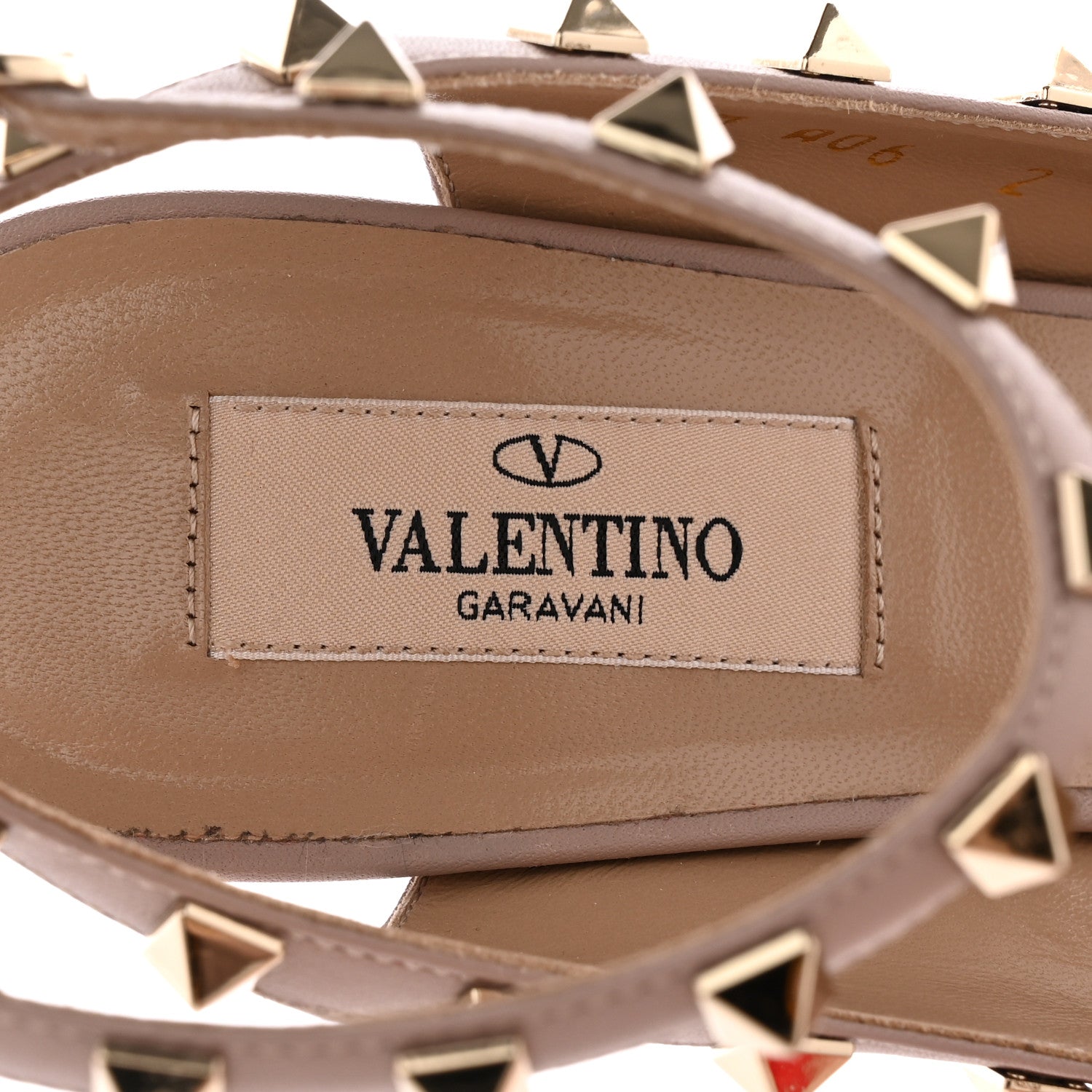 Valentino Garavani Pebbled Calfskin Rockstud Ankle Strap Open Toe 100mm Sandals 37 Poudre 8 of 15