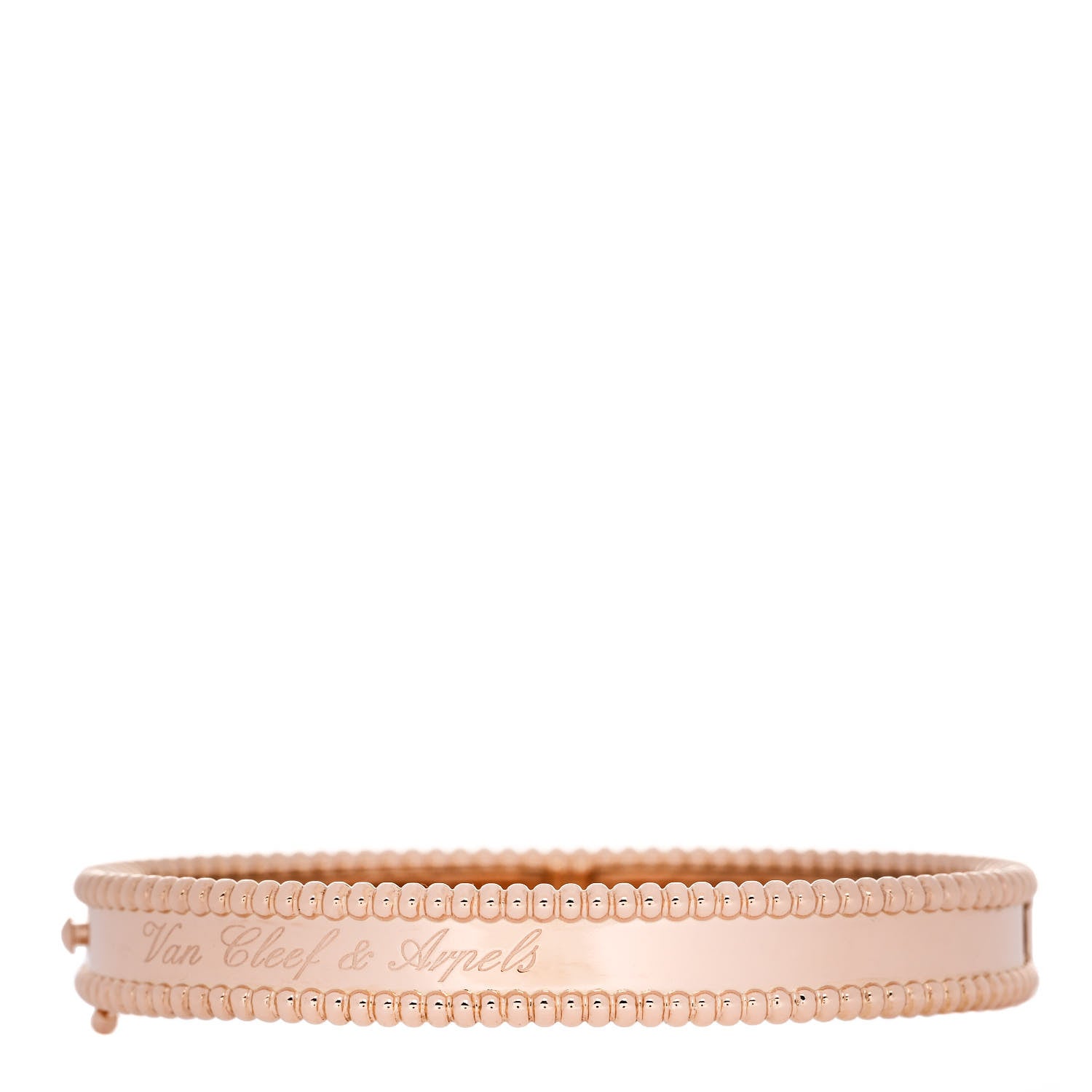 Van Cleef & Arpels 18K Rose Gold Perlee Signature Bangle Bracelet S 1 of 4