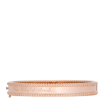 Van Cleef & Arpels 18K Rose Gold Perlee Signature Bangle Bracelet S 1 of 4