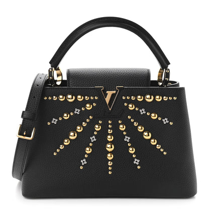 Louis Vuitton Taurillon Studded Sol Capucines PM Black 1 of 10