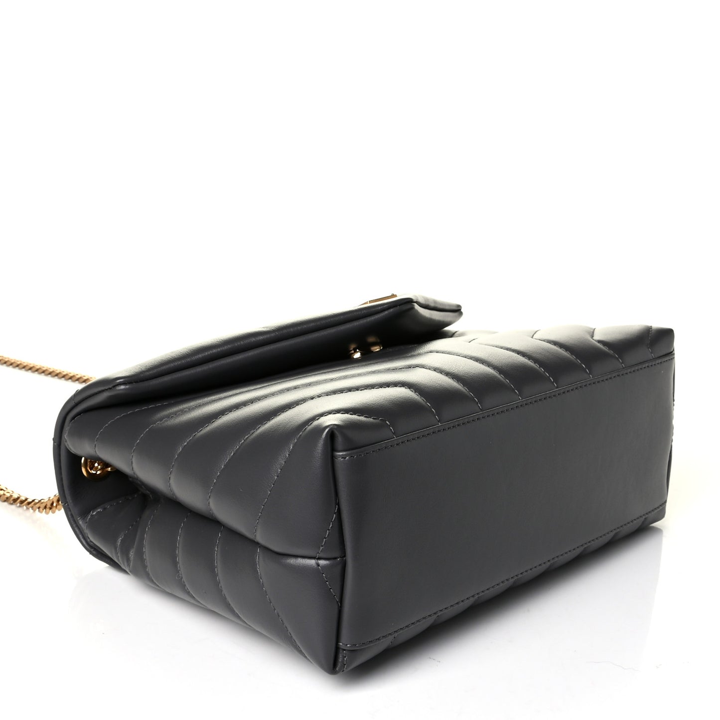 Calfskin Y Quilted Monogram Small Loulou Chain Satchel Storm