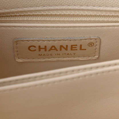 Chanel Caviar Quilted Mini Coco Handle Flap White 5 of 9