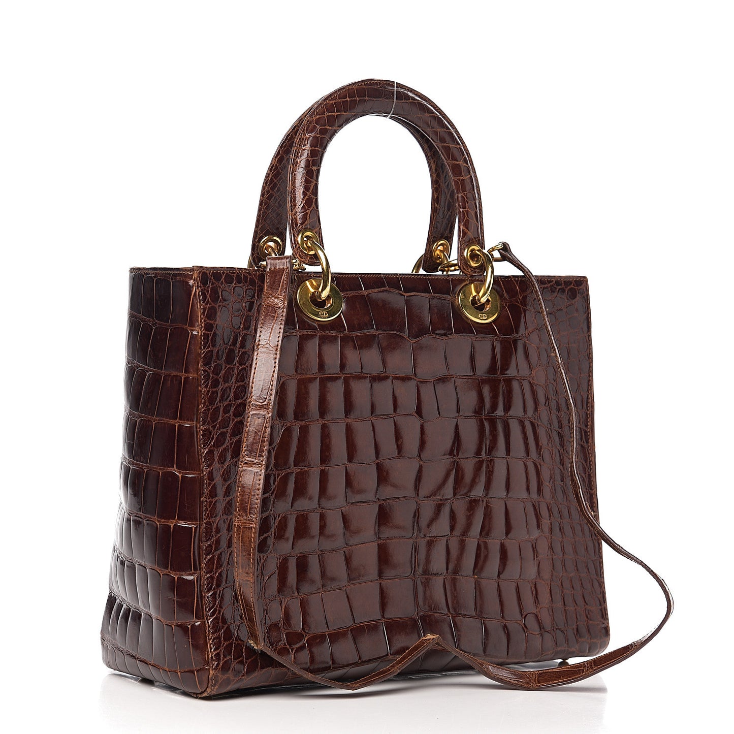 Crocodile Large Lady Dior Brown