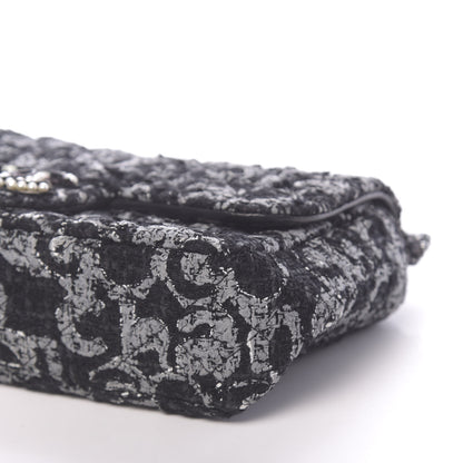 Chanel Painted Tweed Medium Single Flap Black Grey 10 of 11