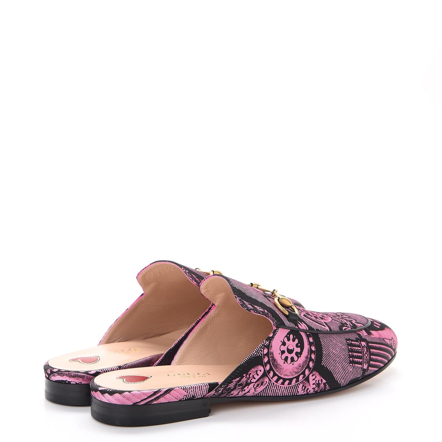Silk Satin Saint Romain Womens Princetown Slippers 36.5 Pink Black