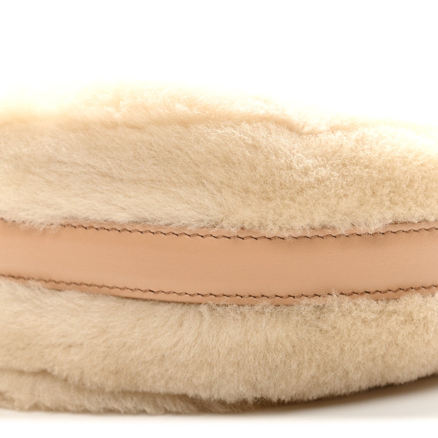 Shearling Arque Shoulder Bag Ecru Noisette