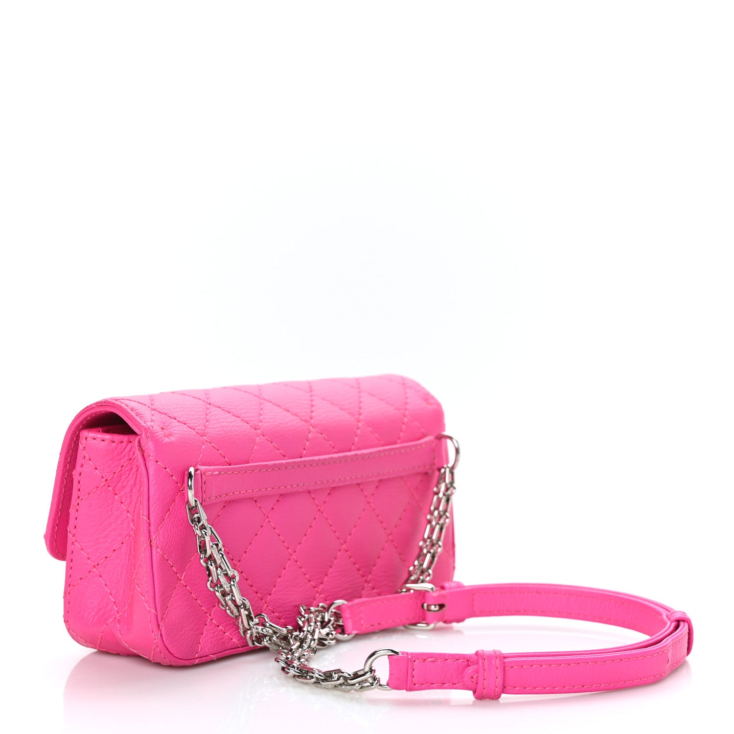 Chanel Goatskin Quilted 2.55 Reissue Flap Belt Bag Fluorescent Pink 3 of 12