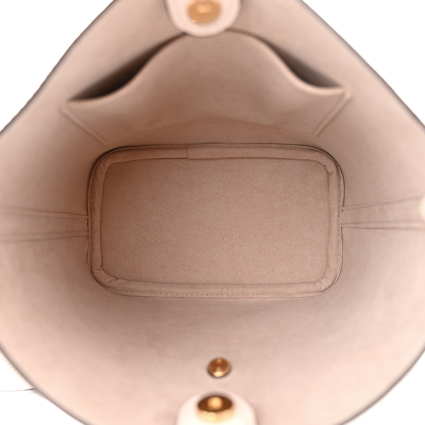 Grained Calfskin Lock and Walk Bucket Quartz