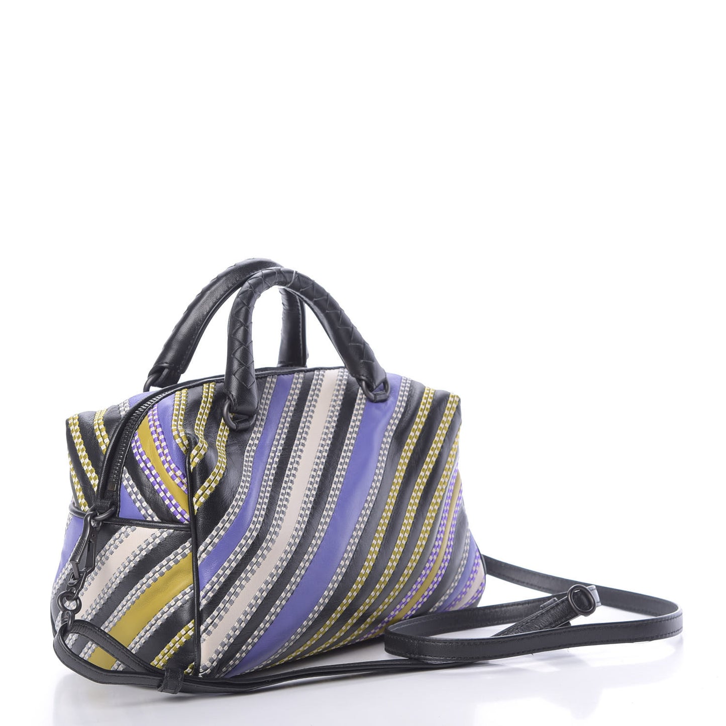 Nappa Diagonal Stripe Boston Lavender Black Multi