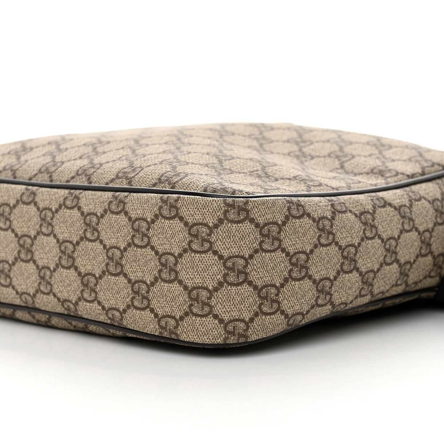 GG Plus Monogram Selleria Calfskin Medium Messenger Bag Beige Ebony Cocoa Dark Chocolate
