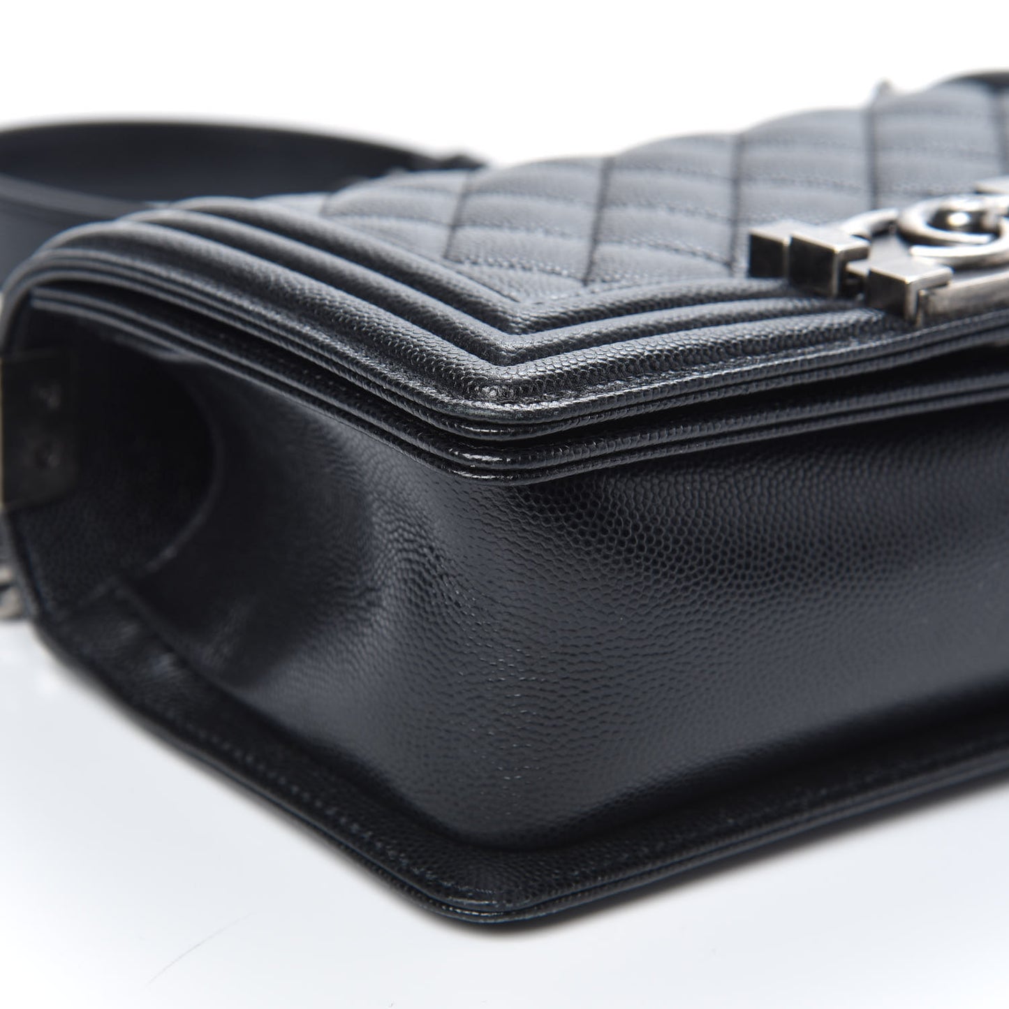 Caviar Quilted Small Boy Flap Black
