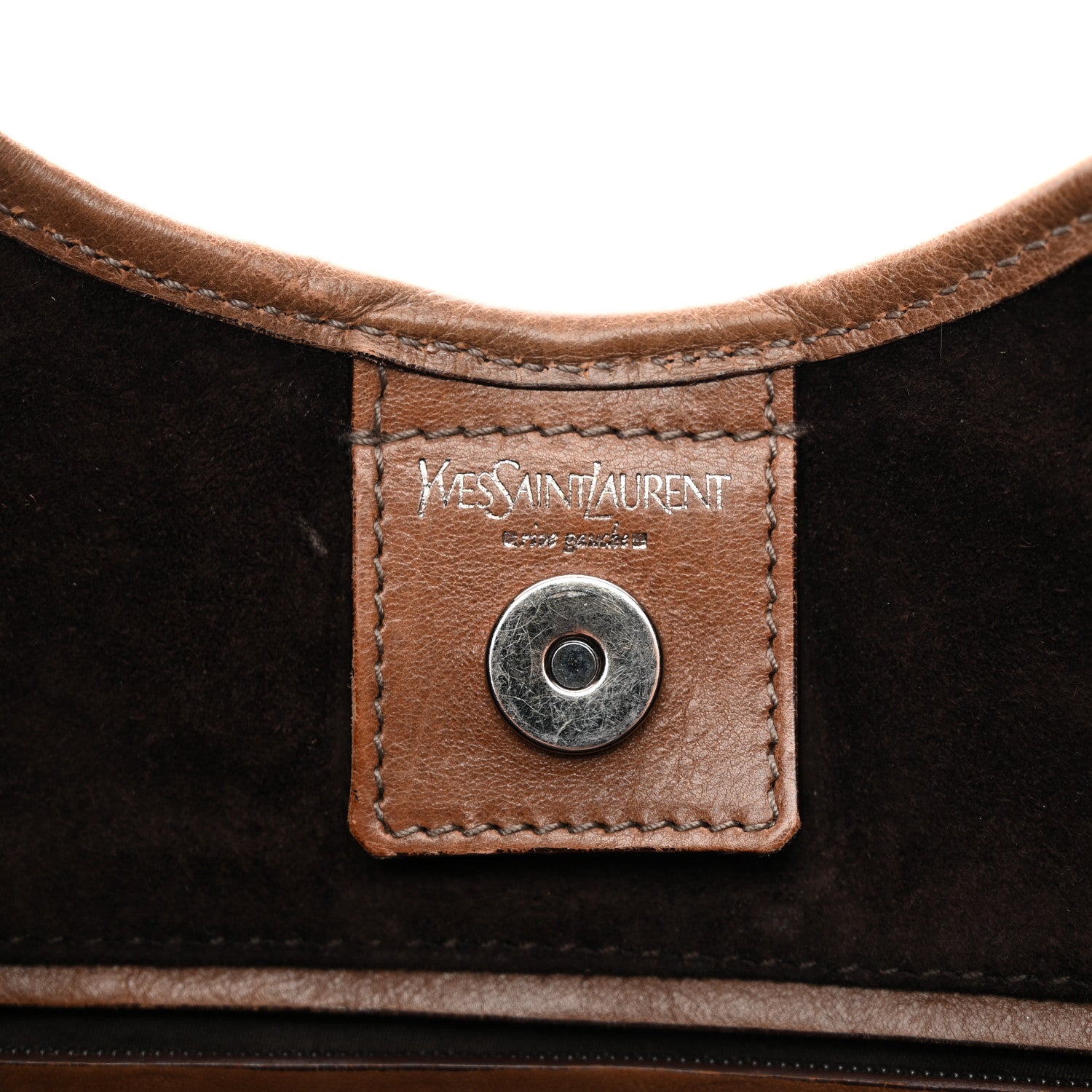 Saint Laurent Suede Buffalo Horn Mombasa Hobo Beige 6 of 11