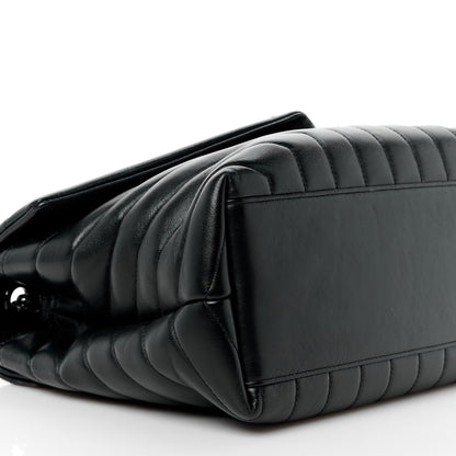 Saint Laurent Calfskin Y Quilted Monogram Monochrome Medium Loulou Chain Satchel Black 11 of 13