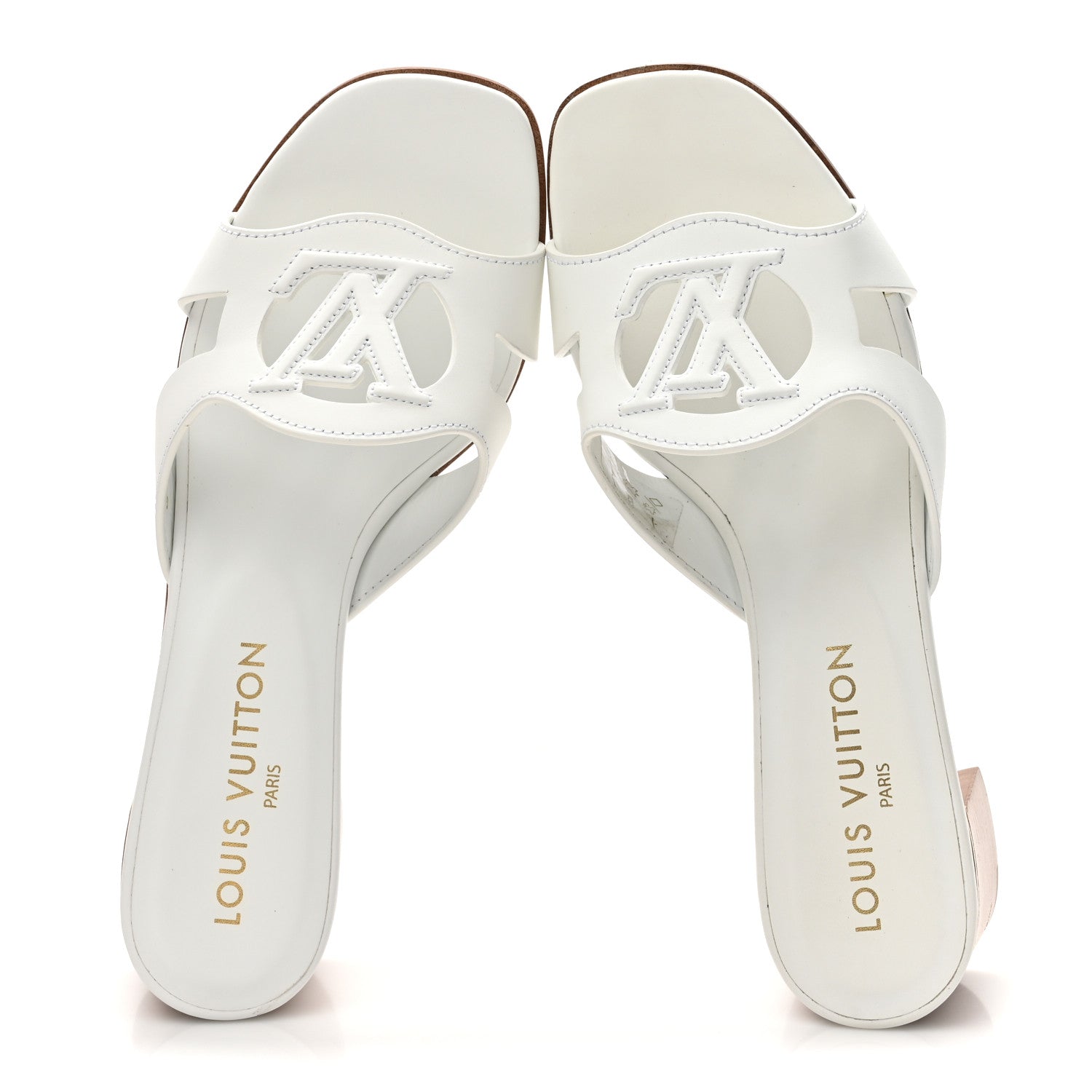 Louis Vuitton Calfskin LV Isola Mules 38 White 2 of 12