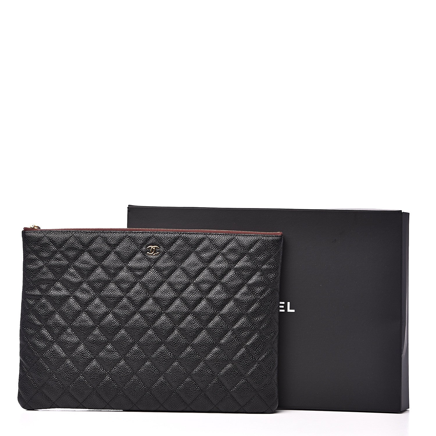Chanel Caviar Quilted Large Cosmetic Case Black 7 of 7