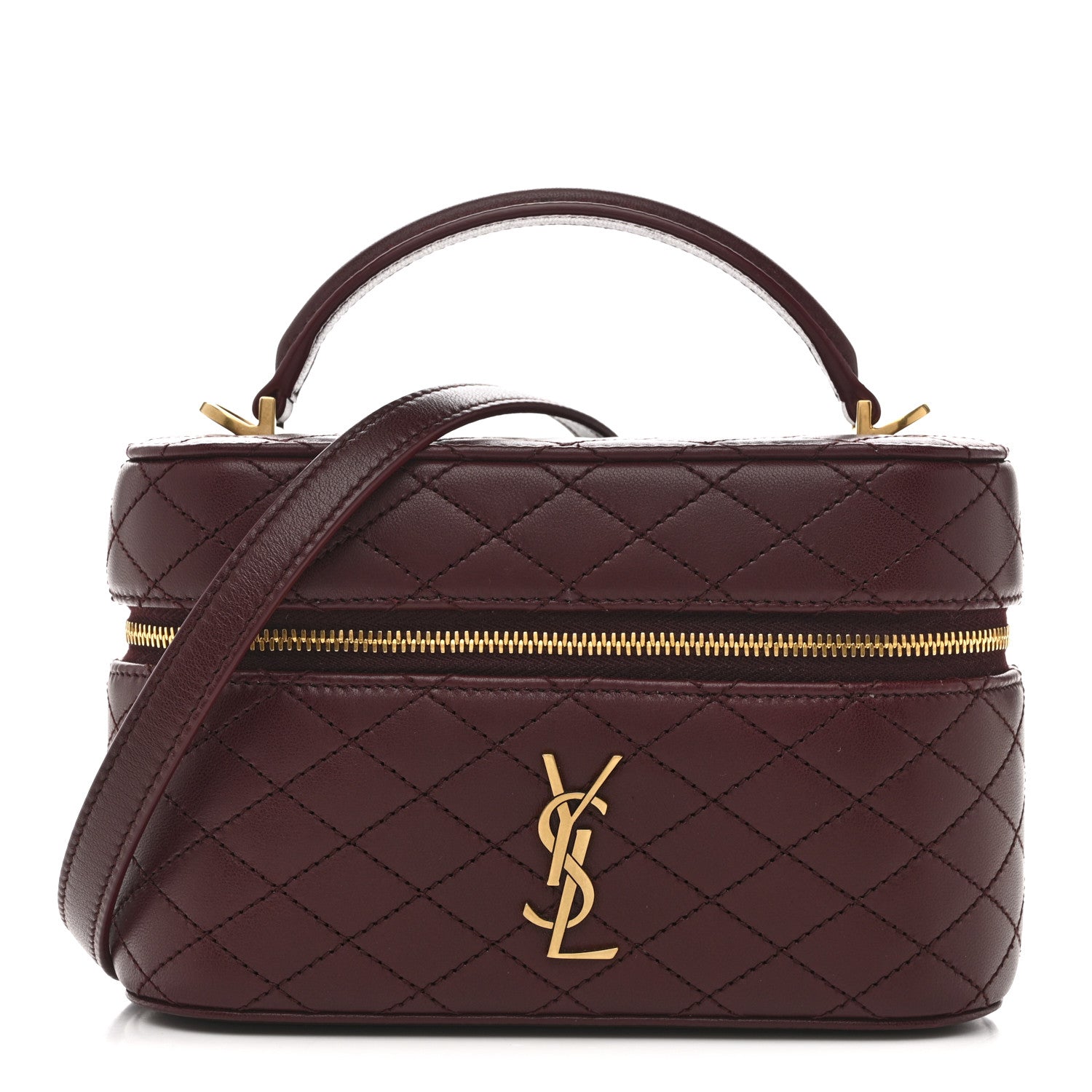 Saint Laurent Lambskin Quilted Mini Gaby Vanity Case  Rouge Cabernet 1 of 11