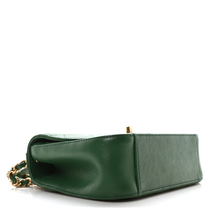 Chanel Lambskin Quilted Small Chain Infinity Top Handle Flap Dark Green 4 of 10