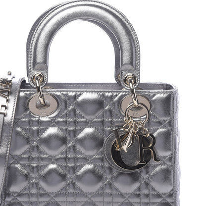 Christian Dior Metallic Calfskin Cannage My ABCDior Lady Dior Steel Grey 6 of 16