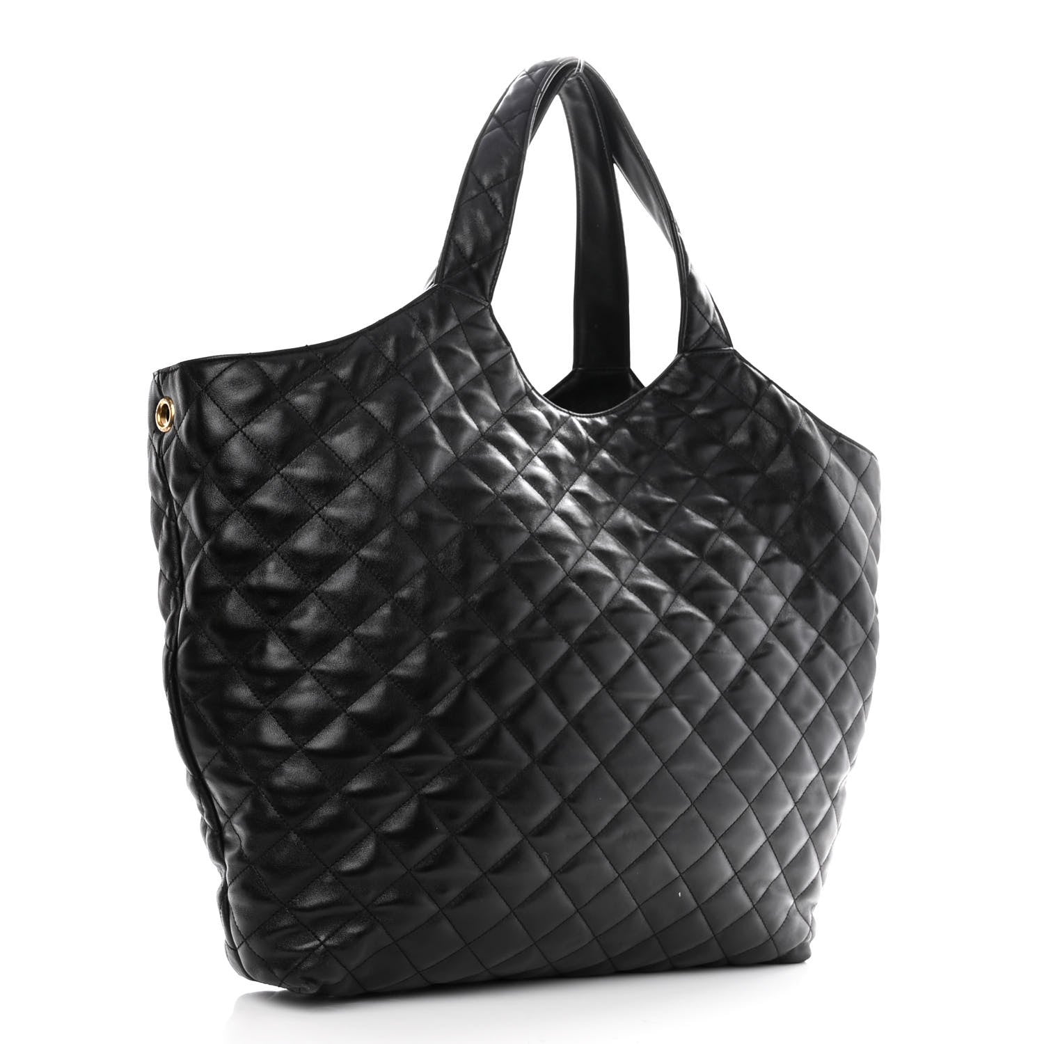 Saint Laurent Lambskin Quilted Maxi Icare Shopping Tote Black 4 of 9