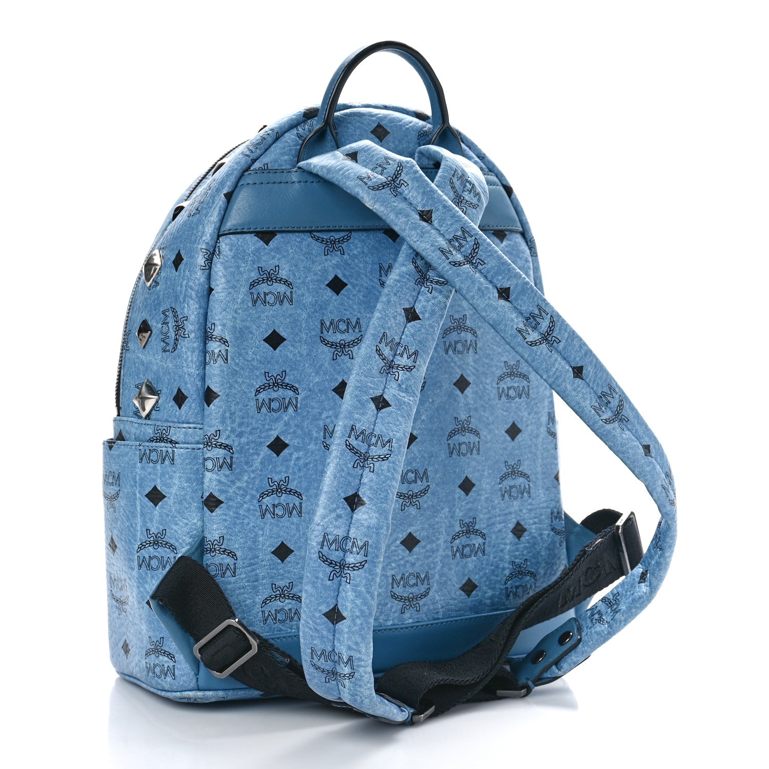 MCM Visetos Studded Small Stark M Backpack Blue 2 of 8