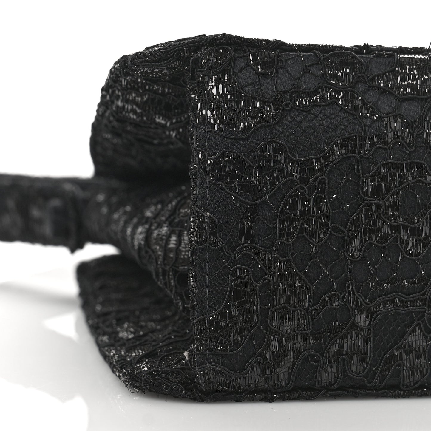 Lace Satin CC Top Handle Black