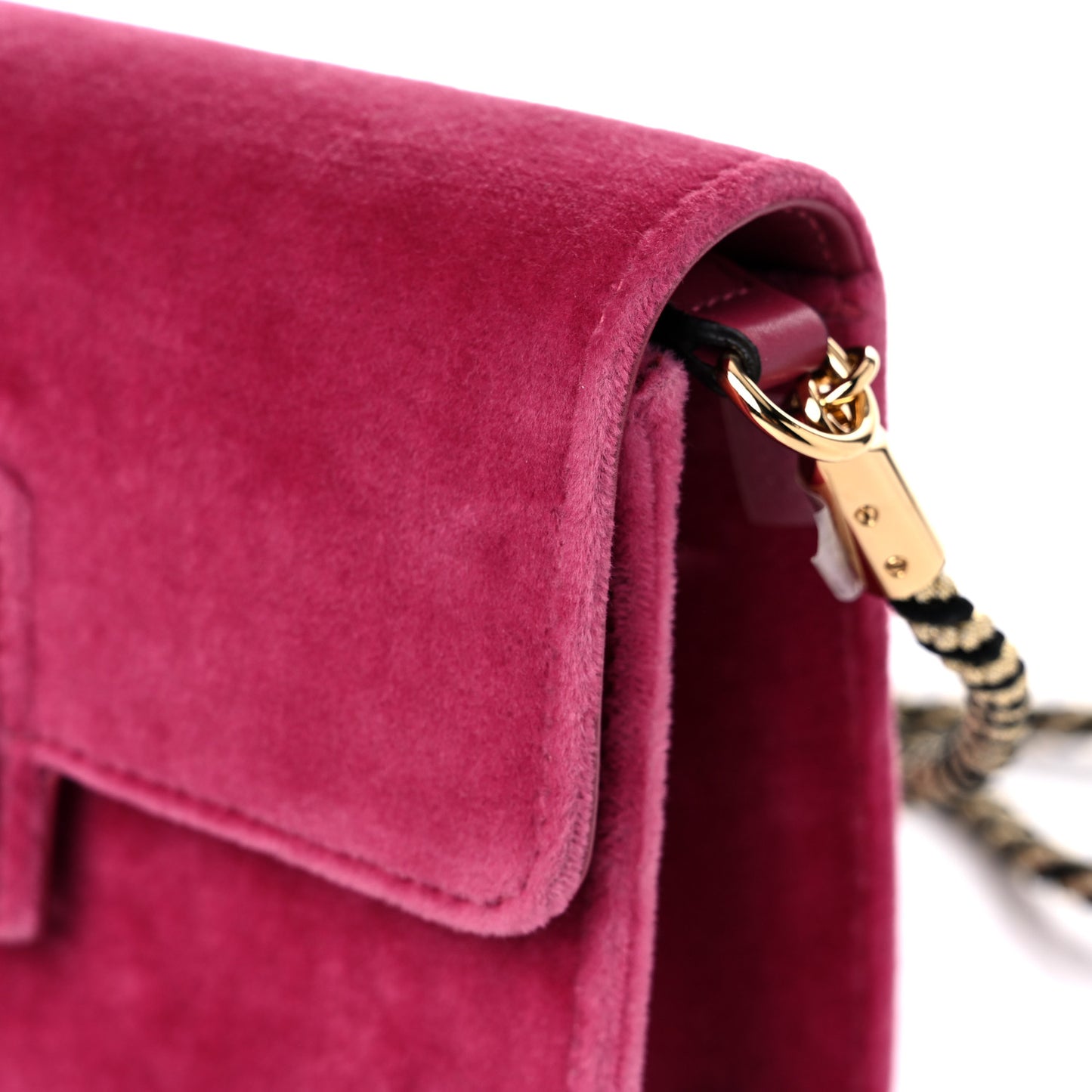 Velvet Crystal Square G Shoulder Bag Light Raspberry Rose