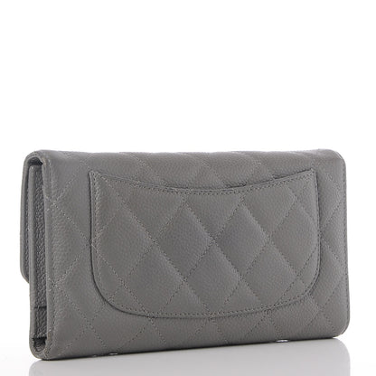 Chanel Caviar Quilted Large Flap Wallet Grey 3 of 11