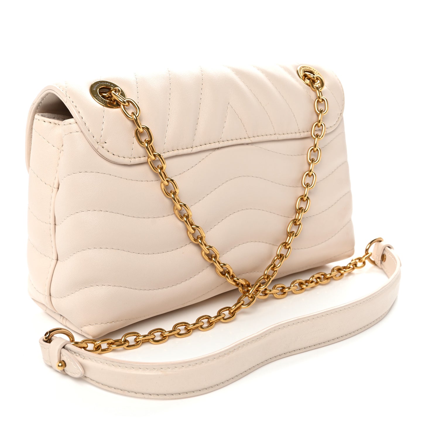 Calfskin LV New Wave Chain Bag GM Ivory