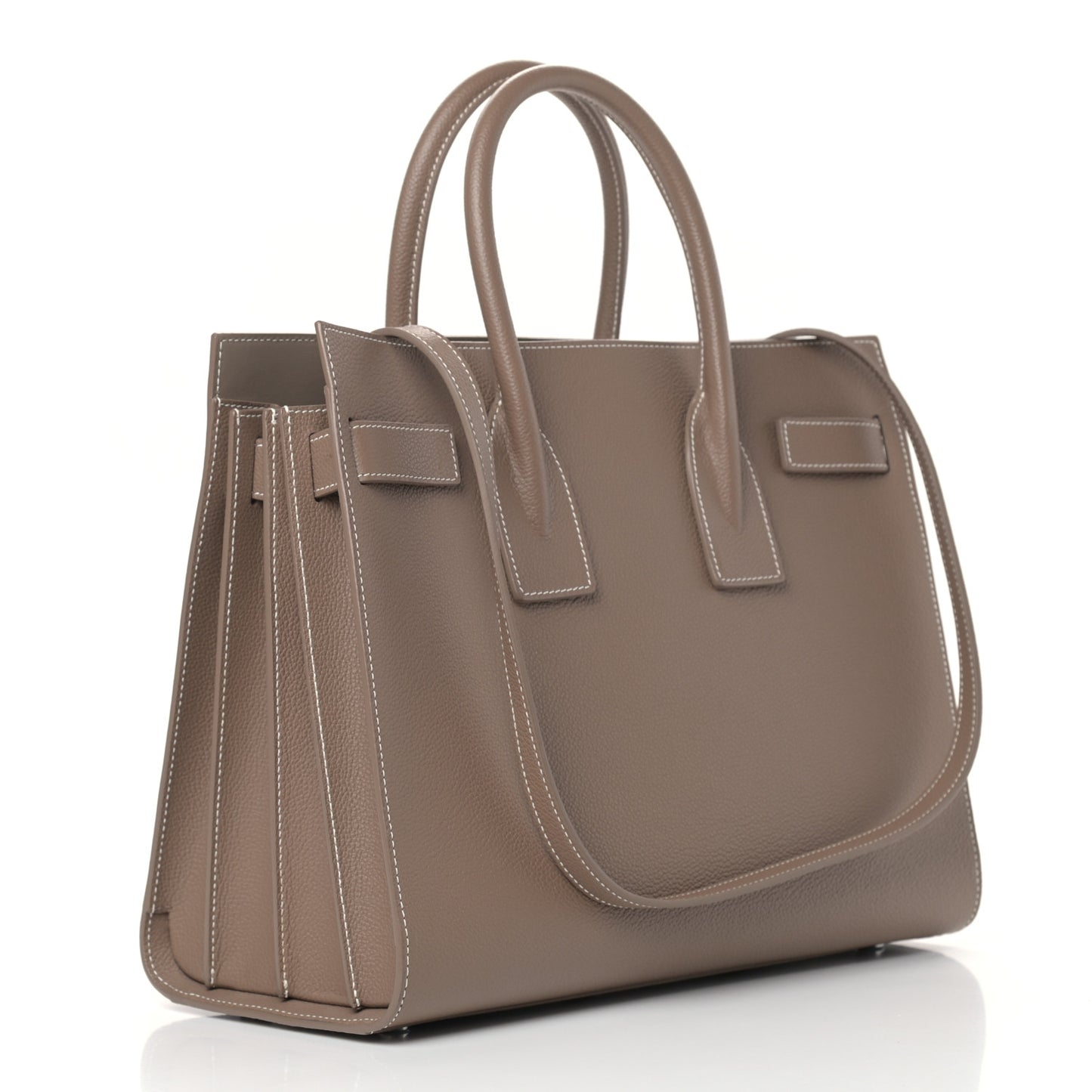 Grained Calfskin Small Sac De Jour Taupe