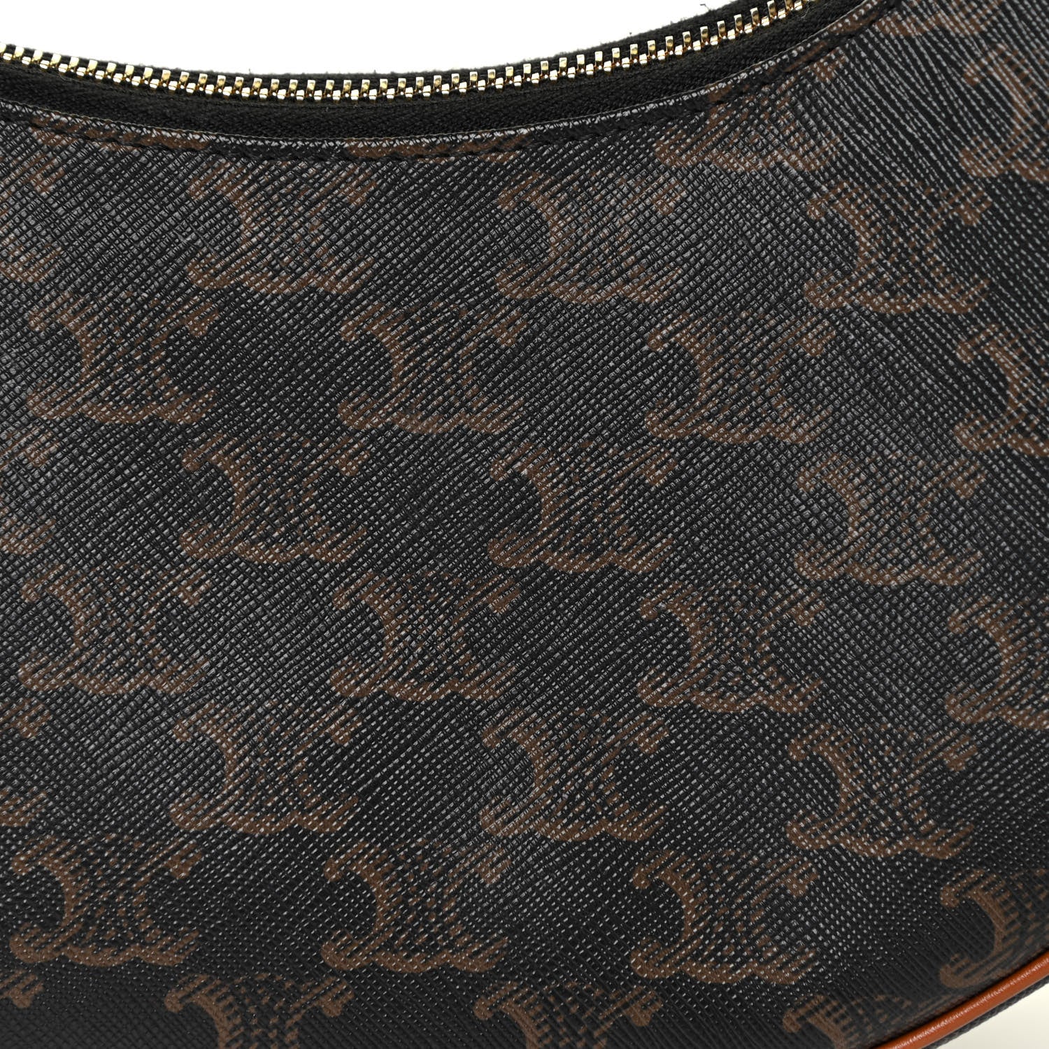 Celine Triomphe Canvas Calfskin Ava Shoulder Bag Tan 7 of 12
