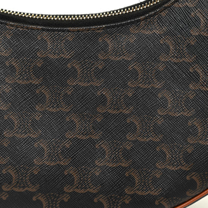 Celine Triomphe Canvas Calfskin Ava Shoulder Bag Tan 7 of 12