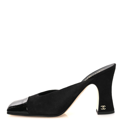 Chanel Suede Kidskin Patent Calfskin Mules 40 Black 1 of 11