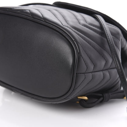 Gucci Calfskin Matelasse GG Marmont Flap Backpack Black 6 of 11