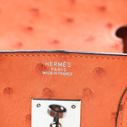 Hermes Ostrich Birkin 30 Orange 20 of 41