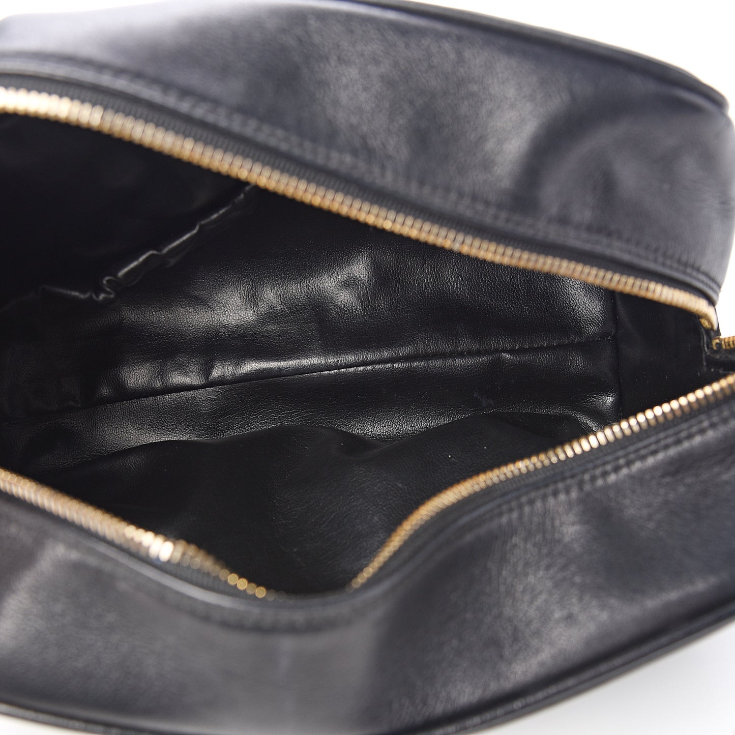 Lambskin Diamond Stitch Cosmetic Case Black