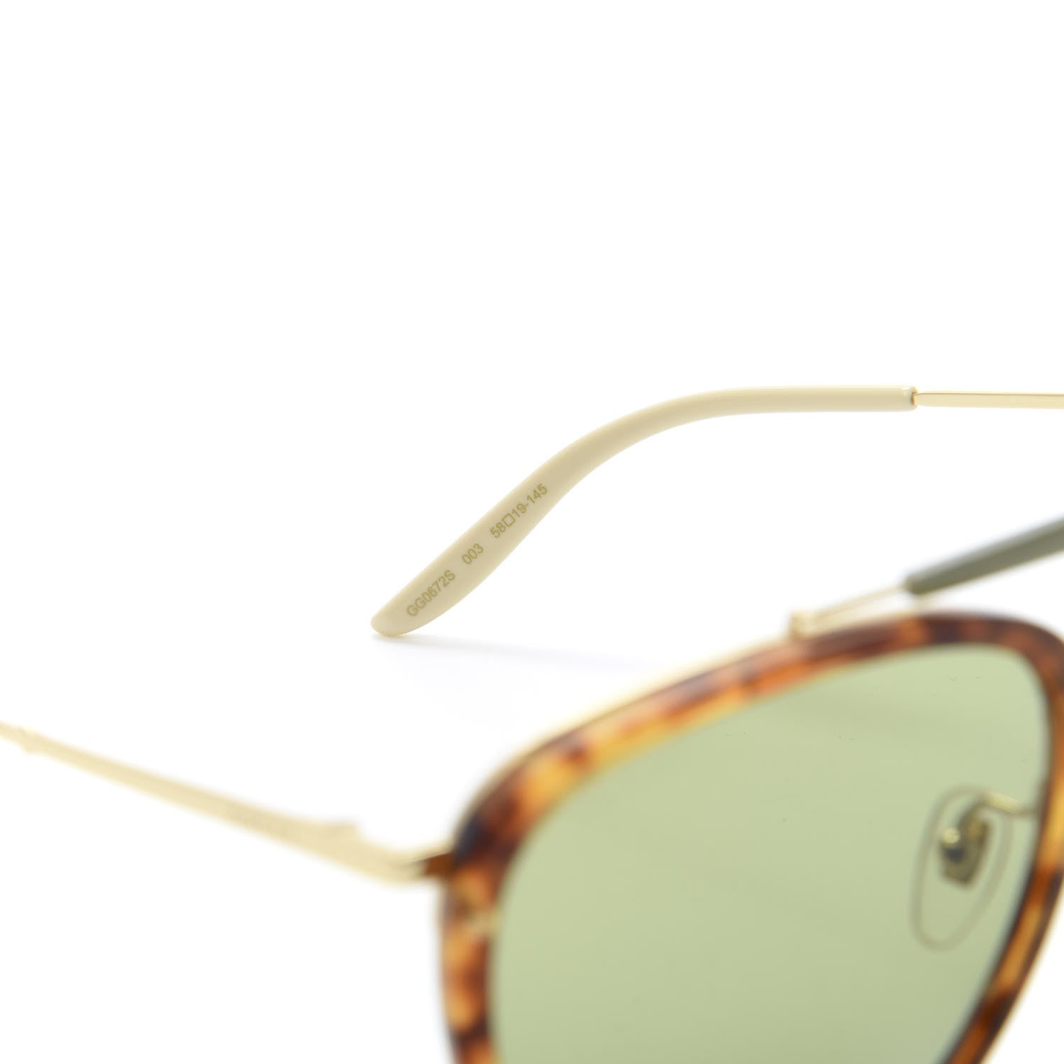 Gucci Aviator Sunglasses GG0672S Havana Gold Green 6 of 8