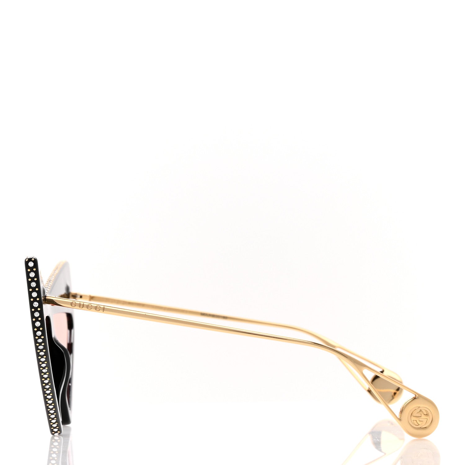 Gucci Acetate Crystal Geometric Sunglasses GG0430S Black 3 of 8