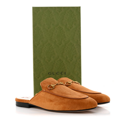 Gucci Suede Cachemire Malaga Kid Womens Princetown Slippers 40 Blondie Cognac 11 of 11