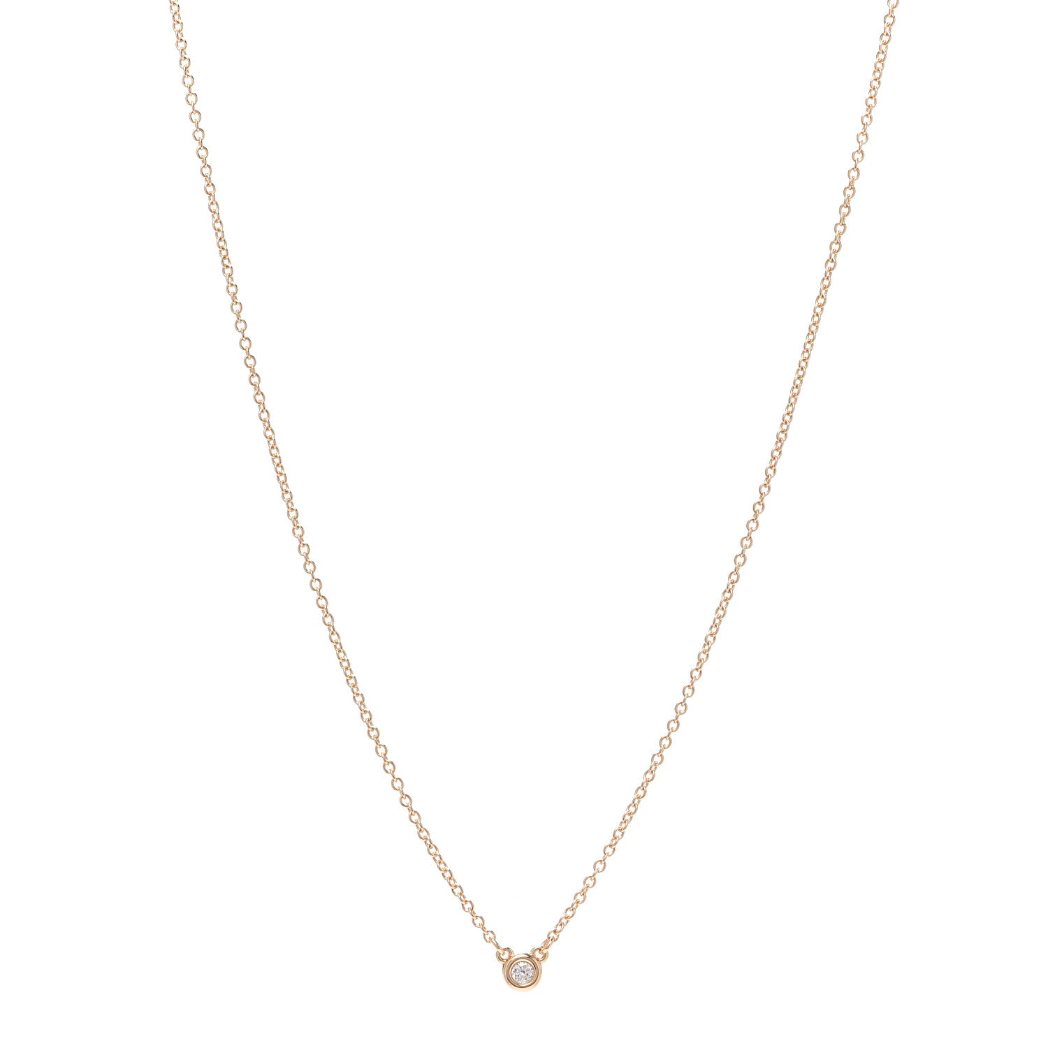 Tiffany 18K Yellow Gold Diamond .05ct Elsa Peretti Diamonds by the Yard Pendant Necklace 1 of 6