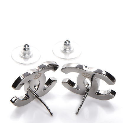 Chanel Crystal Large CC Earrings Silver 5 of 5