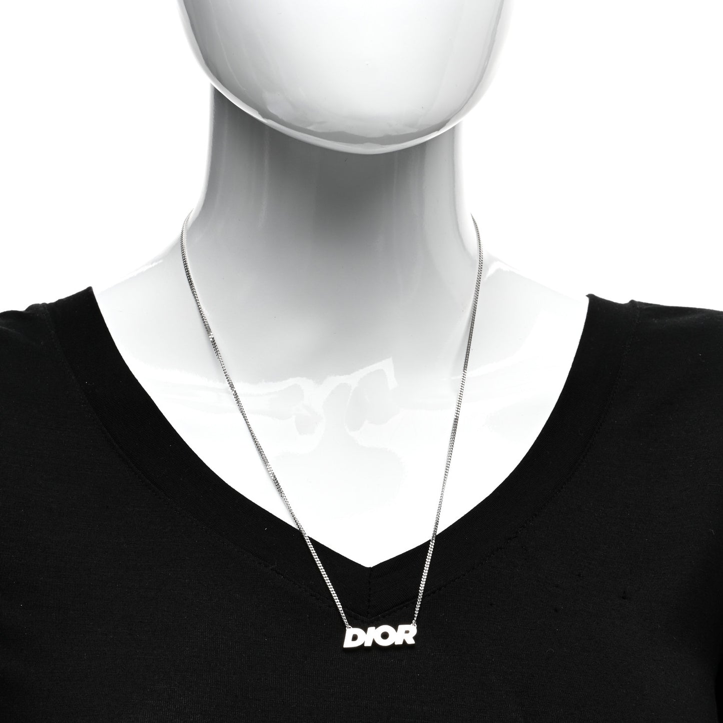 Homme Sterling Silver Logo Pendant Necklace