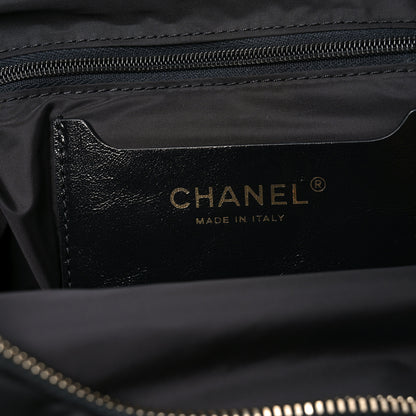 Chanel Nylon Velvet Effect Quilted Maxi Bowling Bag Black 6 of 10