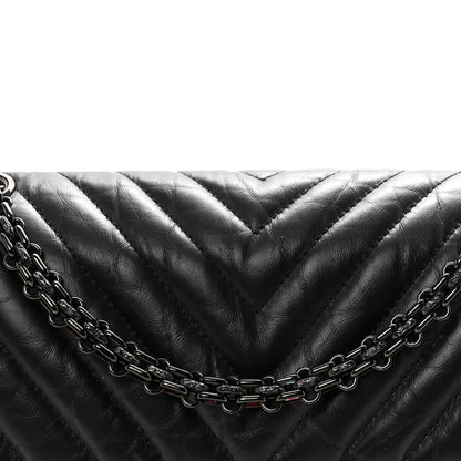 Chanel Aged Calfskin Chevron Quilted 2.55 Reissue 225 Flap So Black 8 of 11