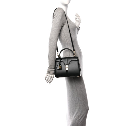 Celine Satinated Calfskin Small 16 Top Handle Bag Black 2 of 10
