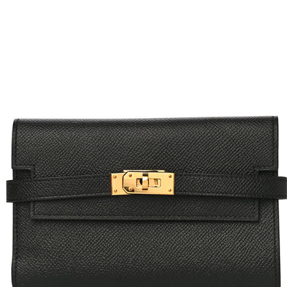 Hermes Epsom Medium Kelly Wallet Black 7 of 10