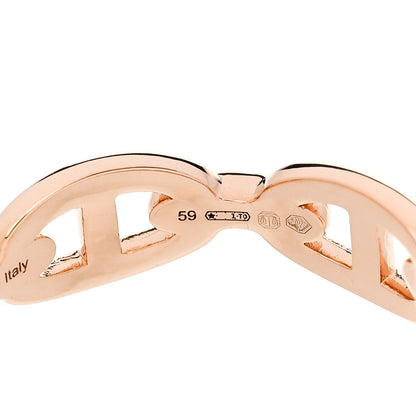 Hermes 18K Rose Gold PM Chaine d'Ancre Enchainee Ring 59 8.75 6 of 8