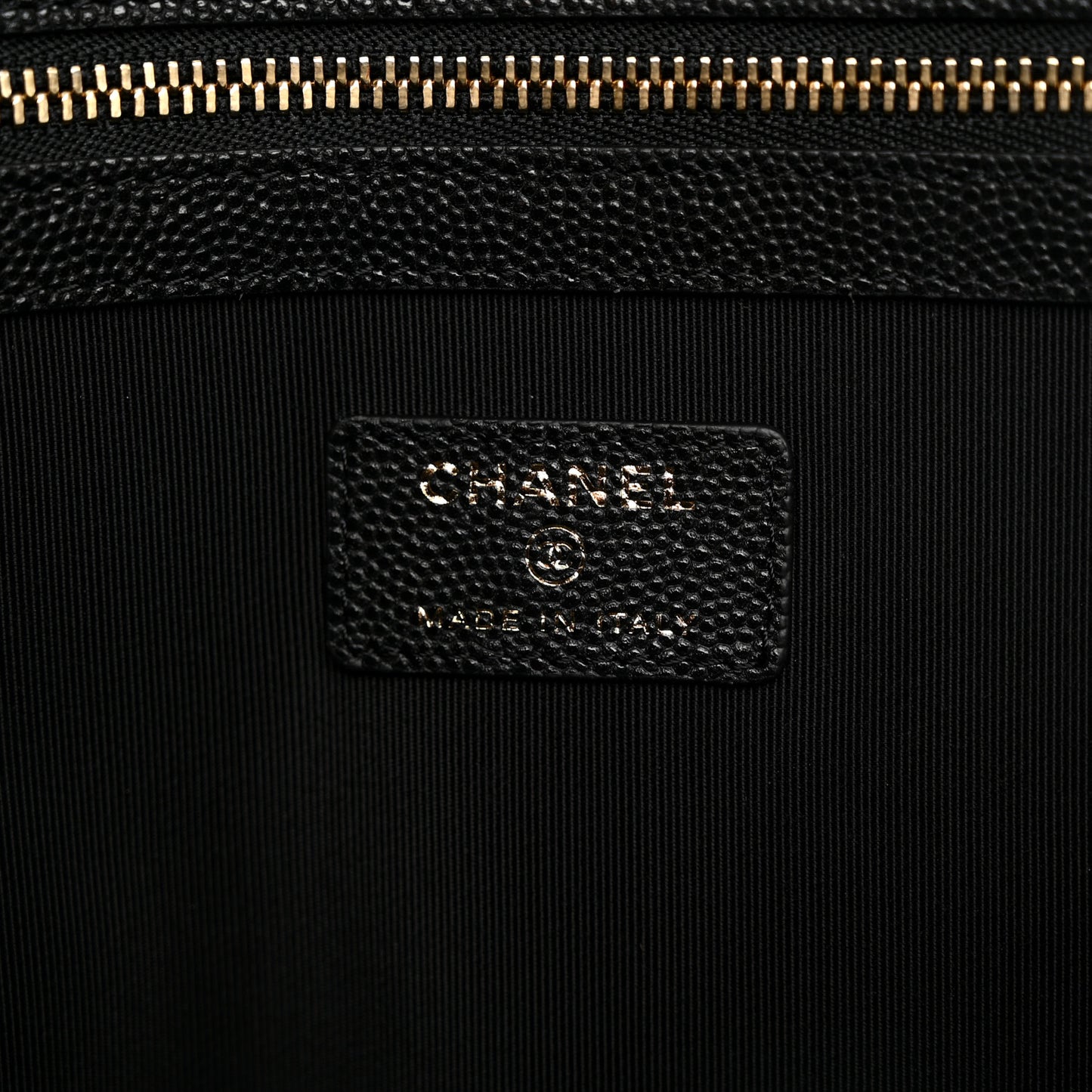 Caviar Quilted Large Cosmetic Case Black