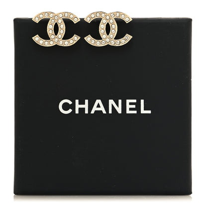 Chanel Crystal CC Earrings Gold 5 of 5